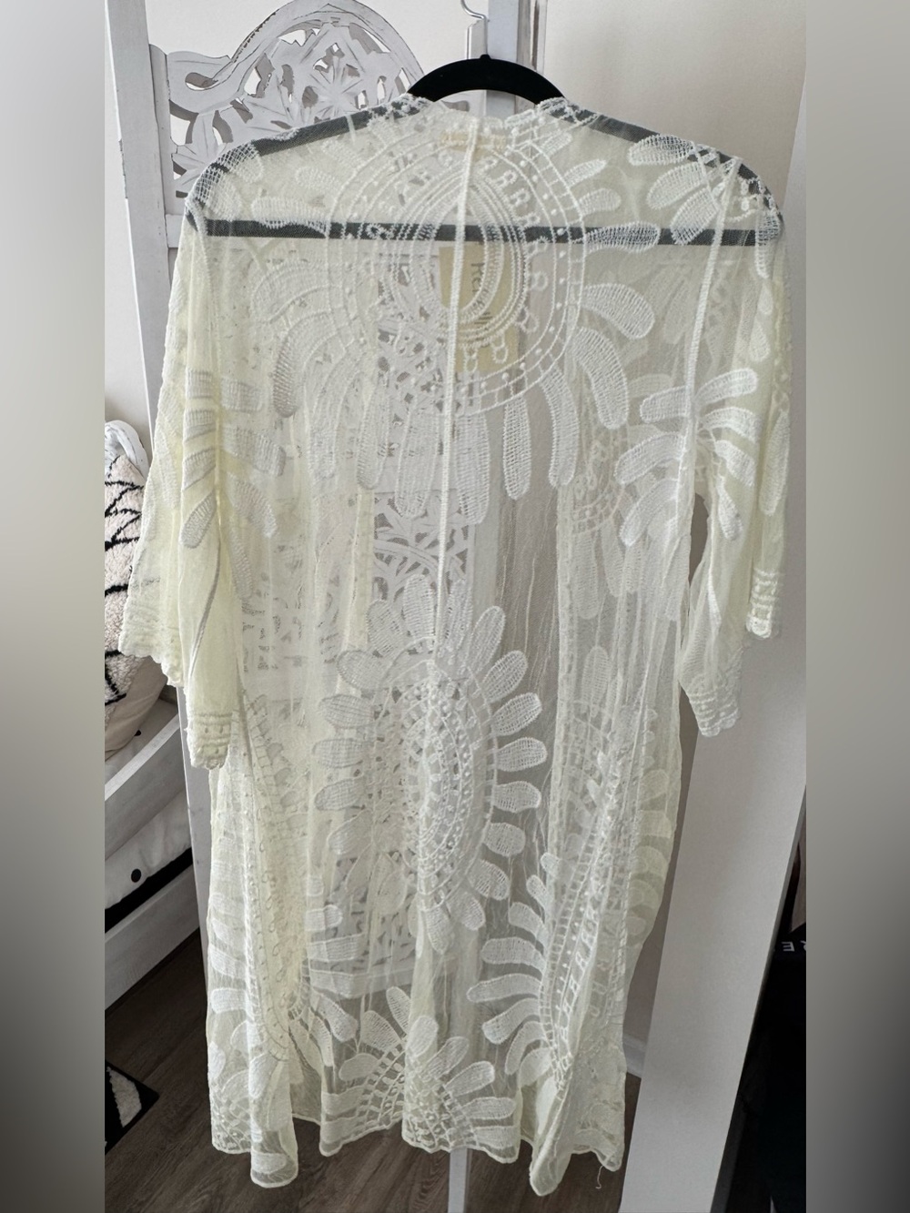 NWT Rebellion Again Cream Lace Kimono Tunic - Picture 4 of 4